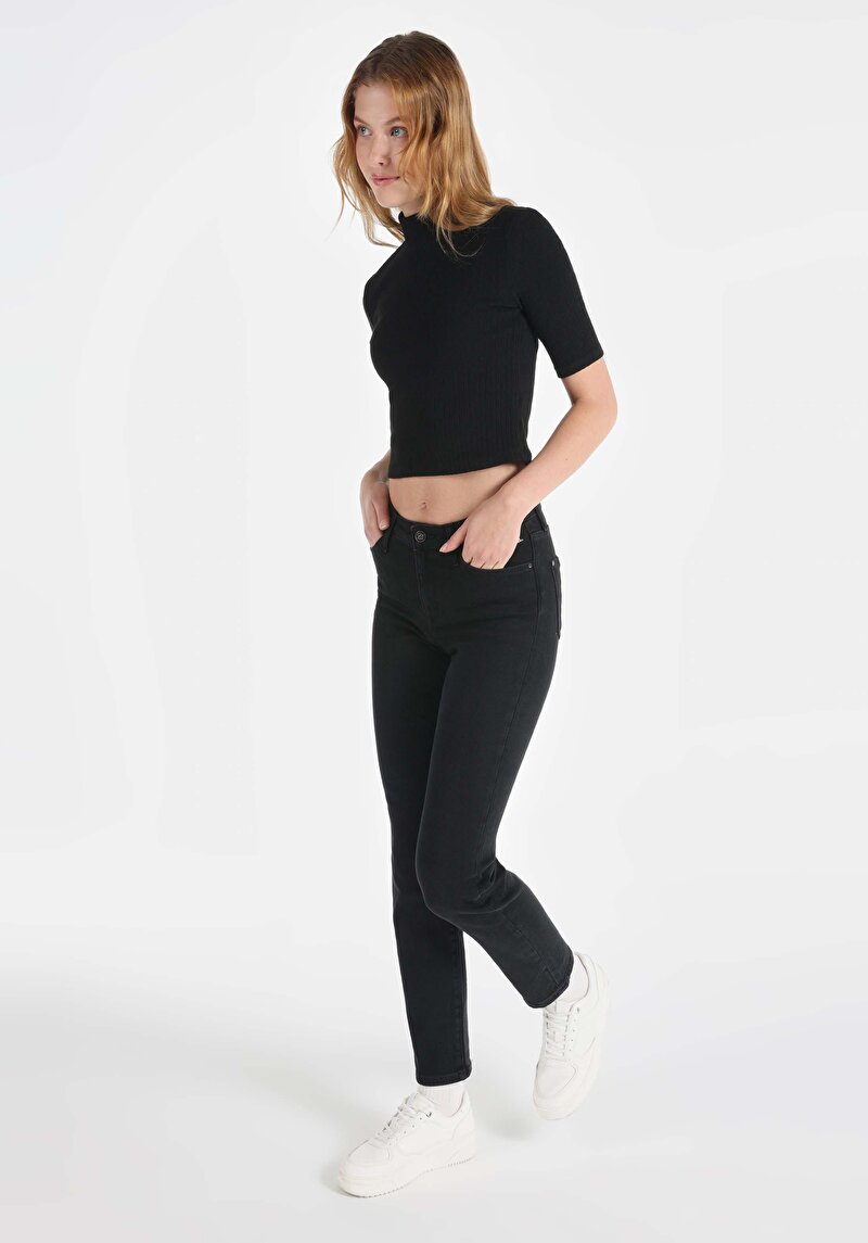 Imagine a Pantaloni De Dama Negru Slim Fit 703 Carla Cl1066413