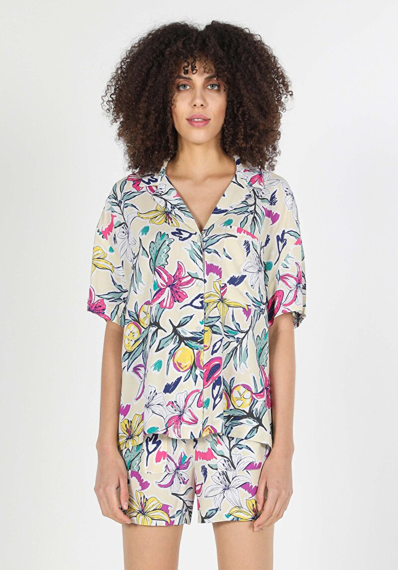 Afișați detalii pentru Camasa Cu Maneca Scurta De Dama Multicolor Regular Fit  Cl1059366