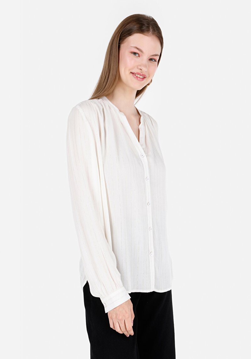 Imagine a Camasa Cu Maneca Lunga De Dama Alb Regular Fit  Cl1068913