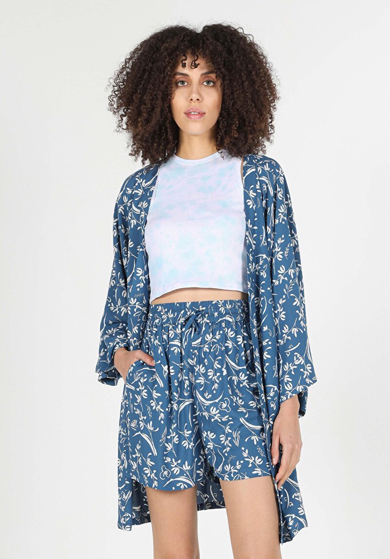 Afișați detalii pentru Cămașă Cu Mânecă 3/4 Albastră Cu Mânecă 3/4 Pentru Femei Cu Decolteu În V