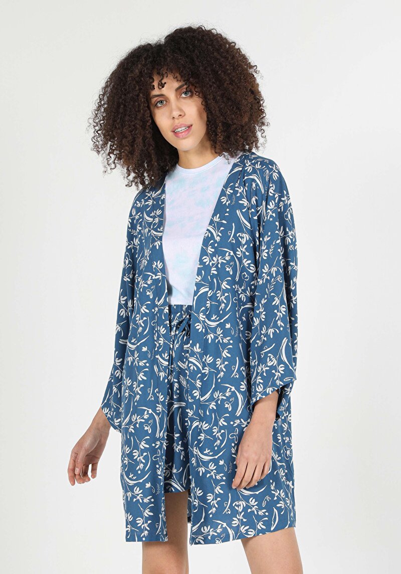 Afișați detalii pentru Cămașă Cu Mânecă 3/4 Albastră Cu Mânecă 3/4 Pentru Femei Cu Decolteu În V