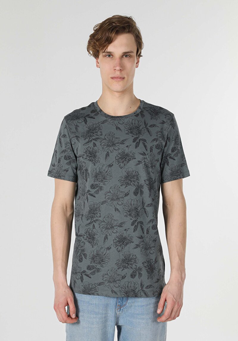 Imagine a Tricou Cu Maneca Scurta De Barbati Verde Regular Fit  Cl1059557