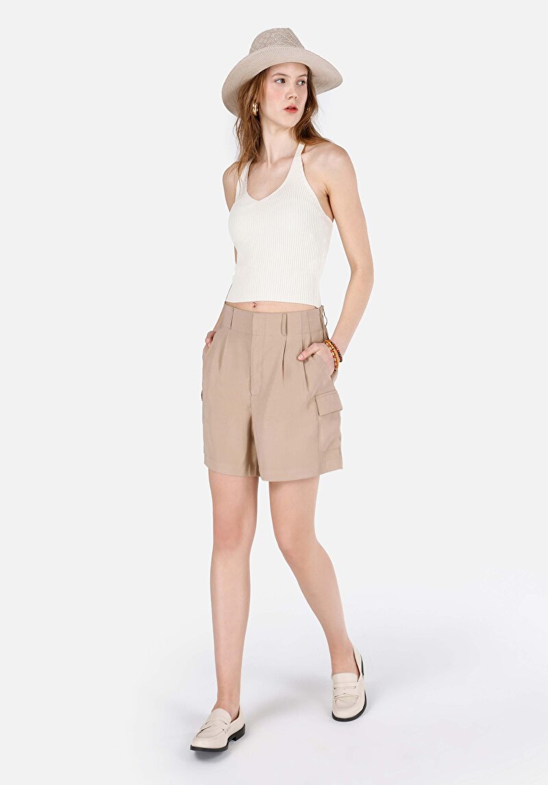 Imagine a Pulover Slim Fit Ecru Pentru Femei