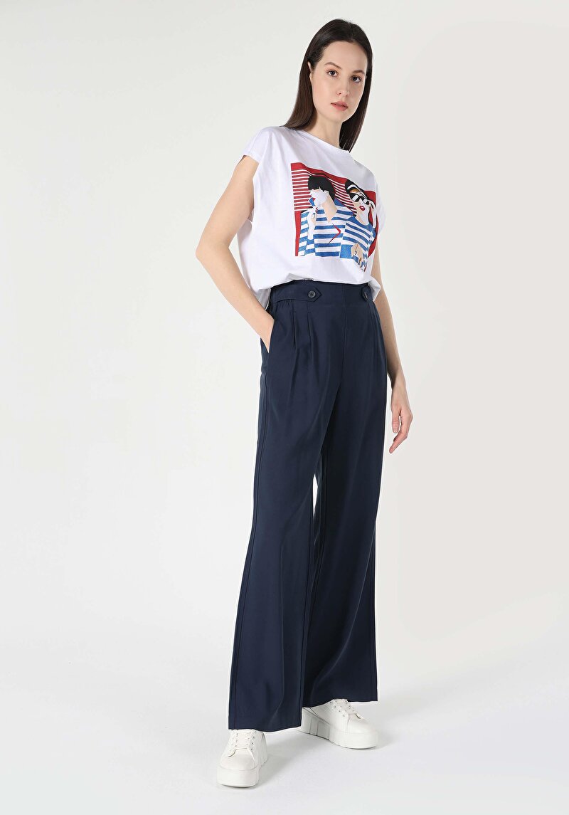 Imagine a Pantaloni De Dama Albastru Marin Regular Fit  Cl1063367