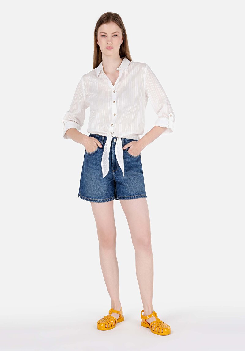 Imagine a Camasa Cu Maneca Lunga De Dama Alb Regular Fit Cl1069203