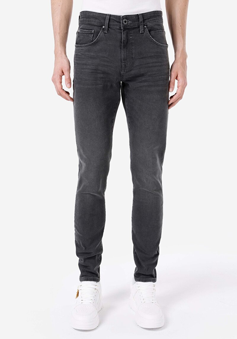 Afișați detalii pentru Blugi Din Denim Pentru Bărbați Cu Talie Joasă Și Talie İngustă Slim Fit