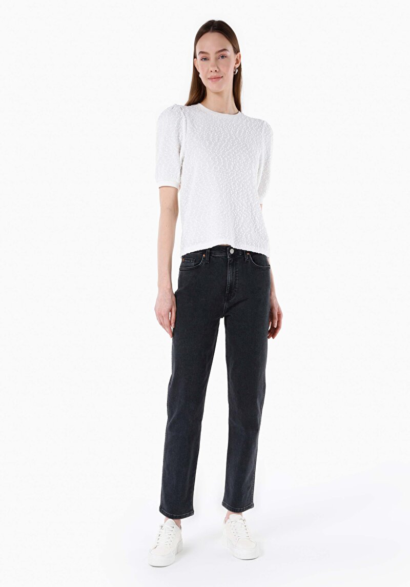Imagine a Slim Fit Talie Medie Picior Subțire Blugi Din Denim Pentru Femei