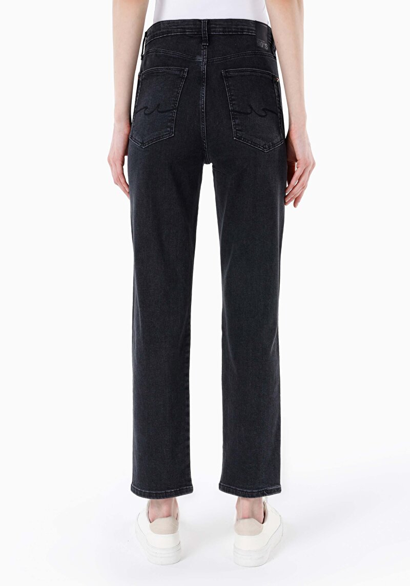 Afișați detalii pentru Slim Fit Talie Medie Picior Subțire Blugi Din Denim Pentru Femei