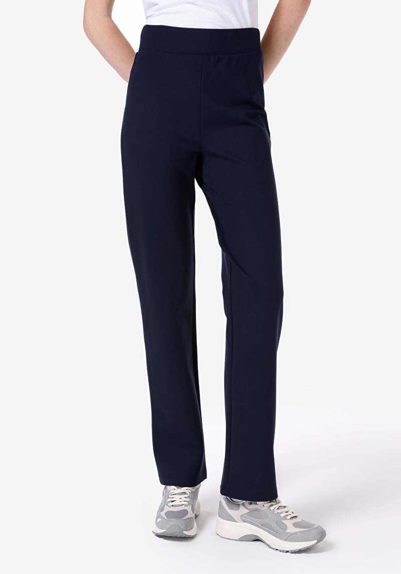 Afișați detalii pentru Regular Fit Mid Talie Pantaloni De Trening Bleumarin Pentru Femei
