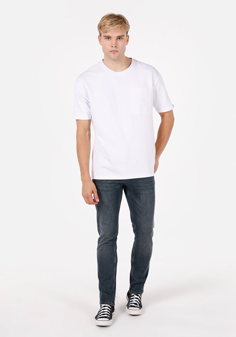 Imagine a Pantaloni De Barbati Albastru Straight Fit 044 Karl Cl1071283