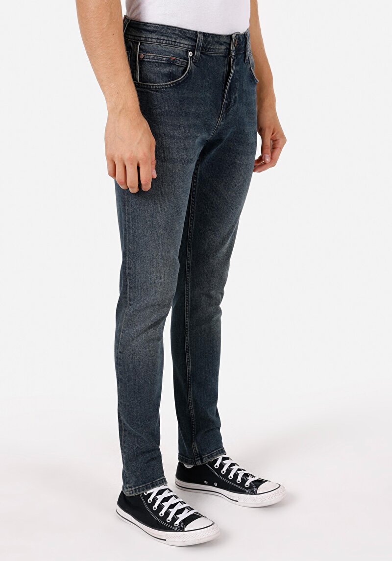 Afișați detalii pentru Pantaloni De Barbati Albastru Straight Fit 044 Karl Cl1071283