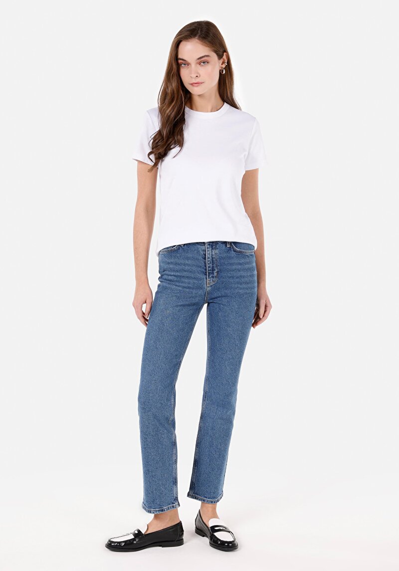 Imagine a Pantaloni De Dama Albastru Regular Fit 792 Mila Cl1071504