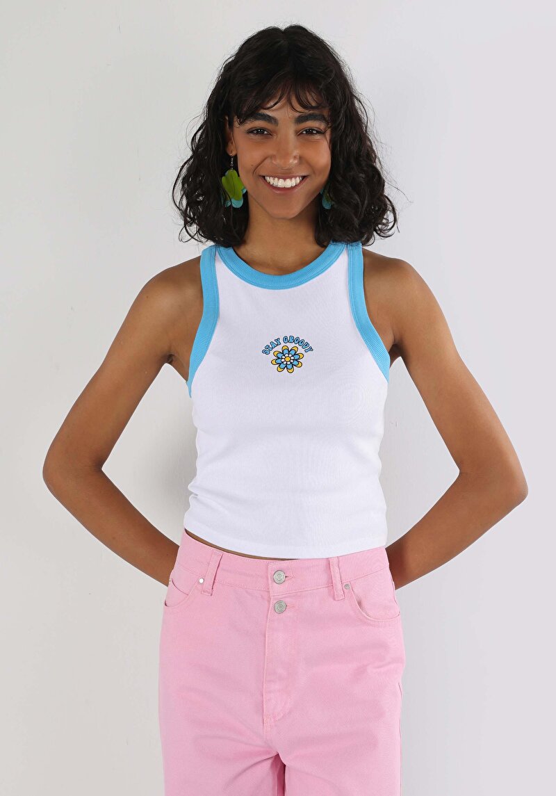 Imagine a Maiou De Dama Alb Slim Fit  Cl1063739