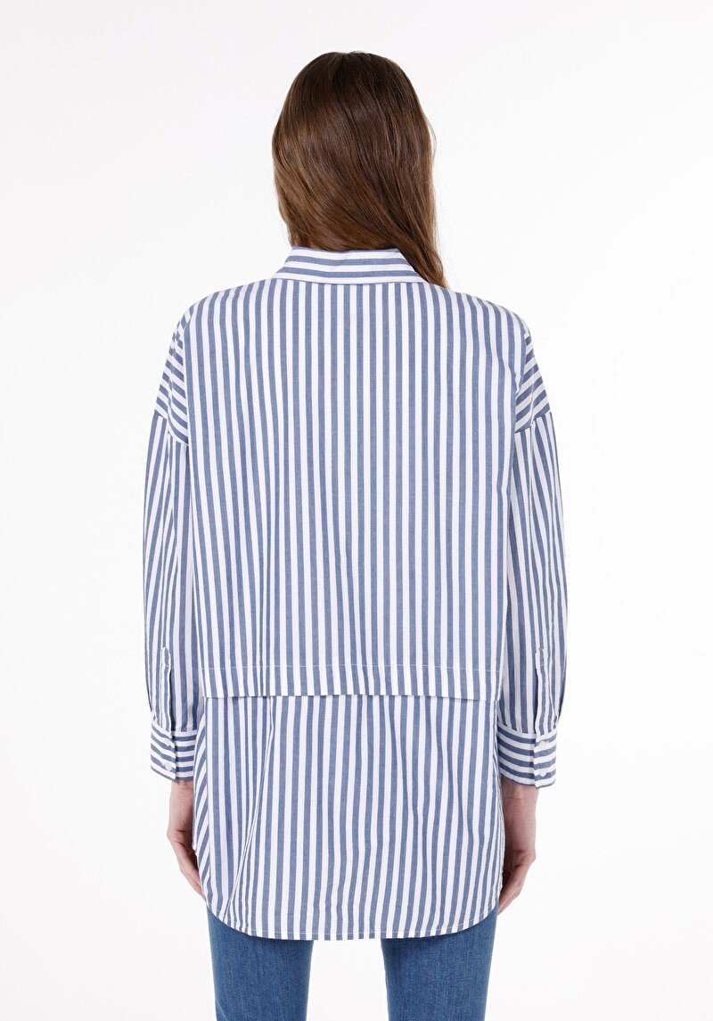 Afișați detalii pentru Camasa Cu Maneca Lunga De Dama Albastru Relax Fit  Cl1071966