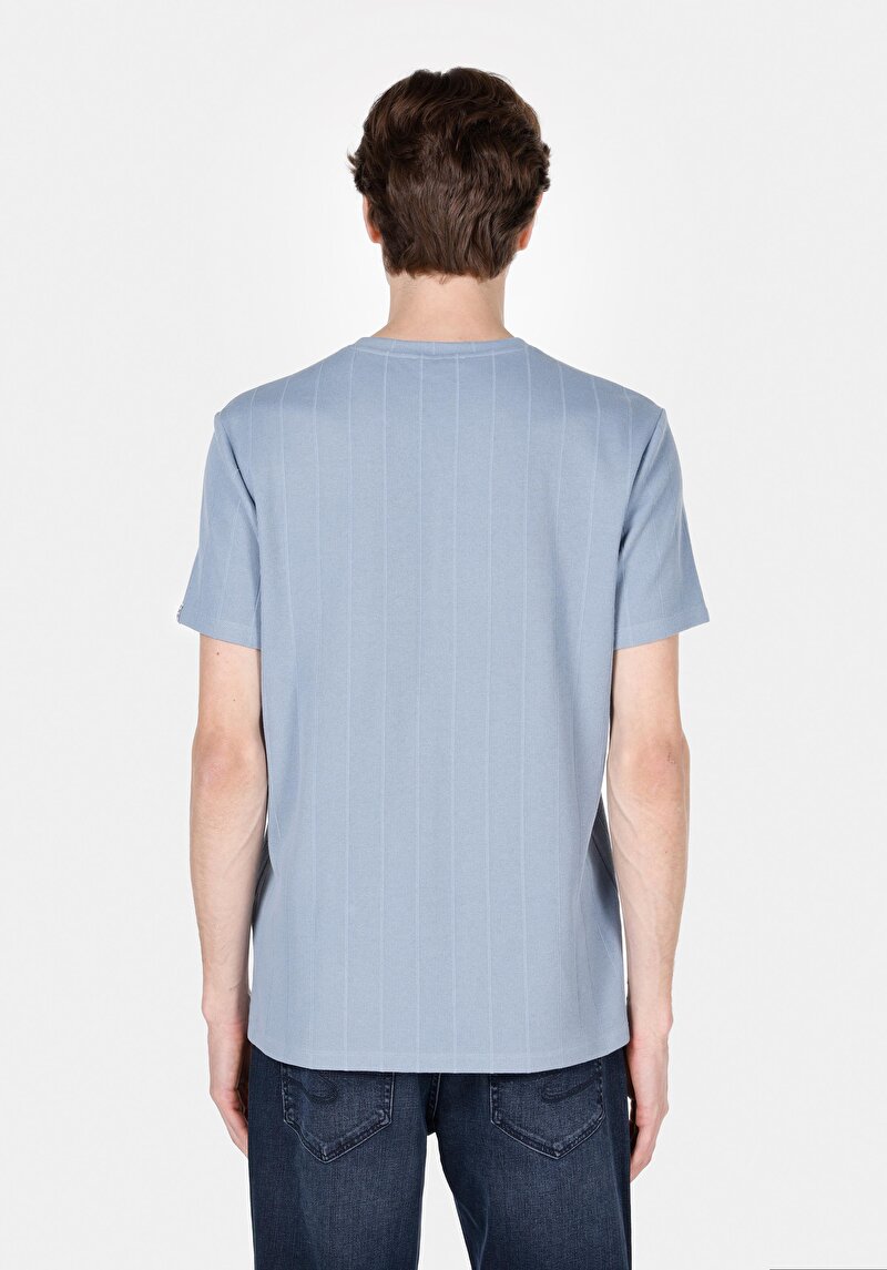 Imagine a Tricou Cu Maneca Scurta De Barbati Albastru Regular Fit Cl1072064