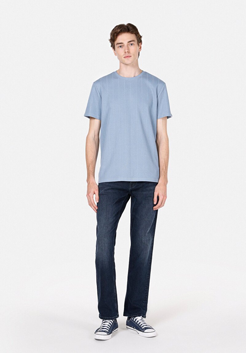 Imagine a Tricou Cu Maneca Scurta De Barbati Albastru Regular Fit Cl1072064