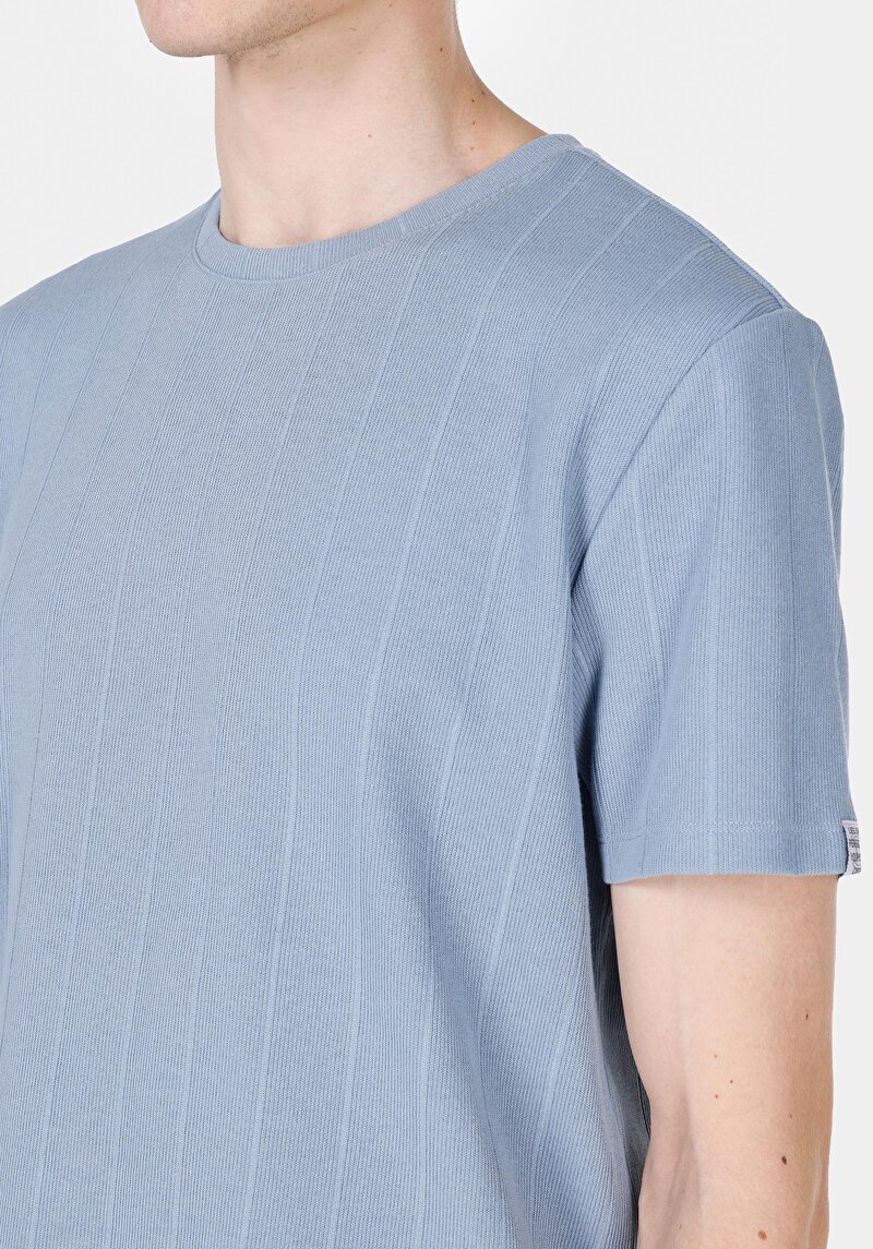 Imagine a Tricou Cu Maneca Scurta De Barbati Albastru Regular Fit Cl1072064