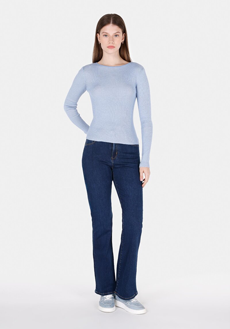 Imagine a Pulover De Dama Albastru Slim Fit Cl1072533