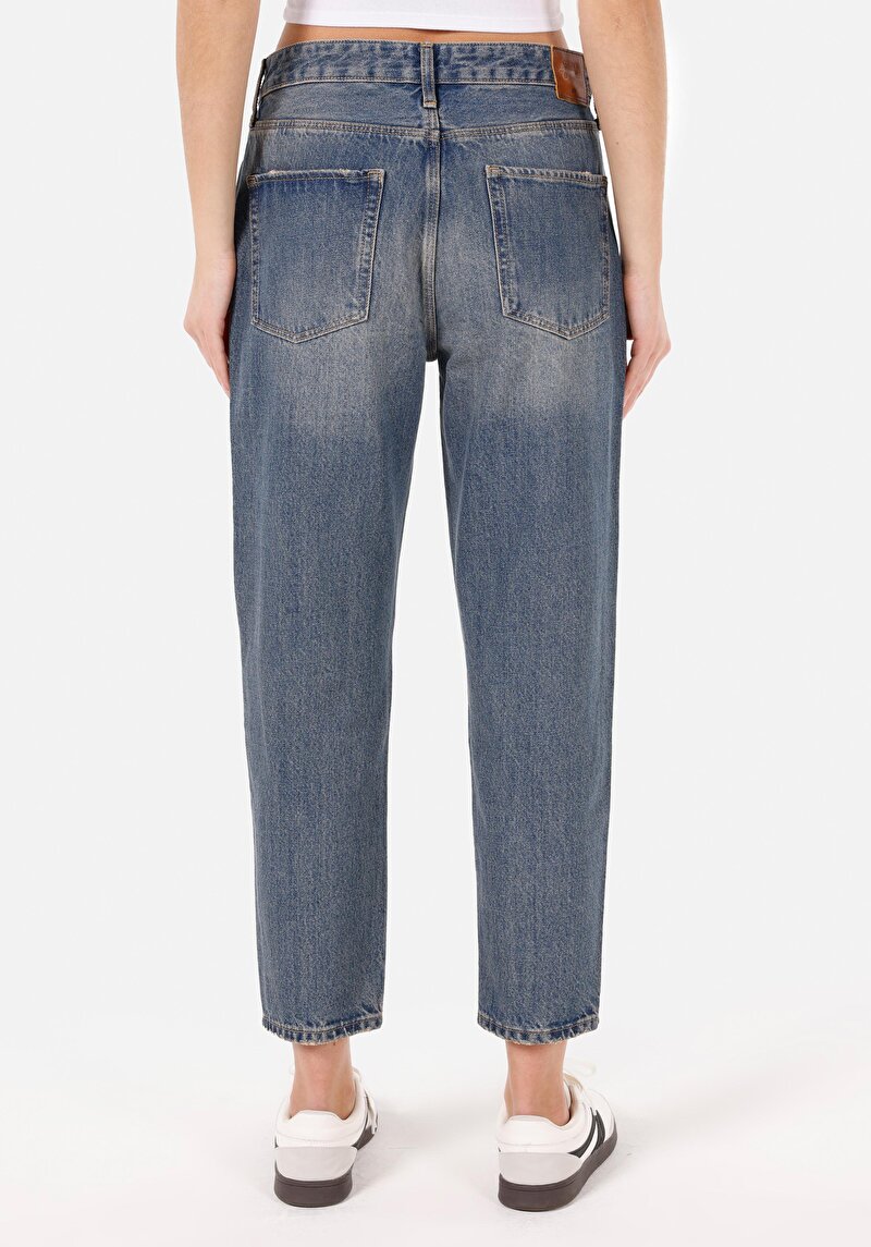 Afișați detalii pentru Pantaloni De Dama Albastru Boyfriend Fit 893 Julia Cl1072827