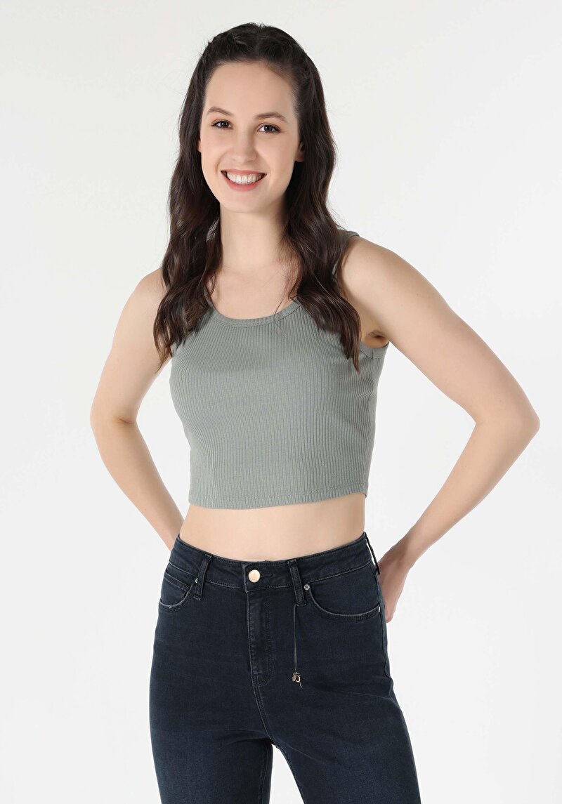 Imagine a Maiou De Dama Verde Slim Fit Cl1064019