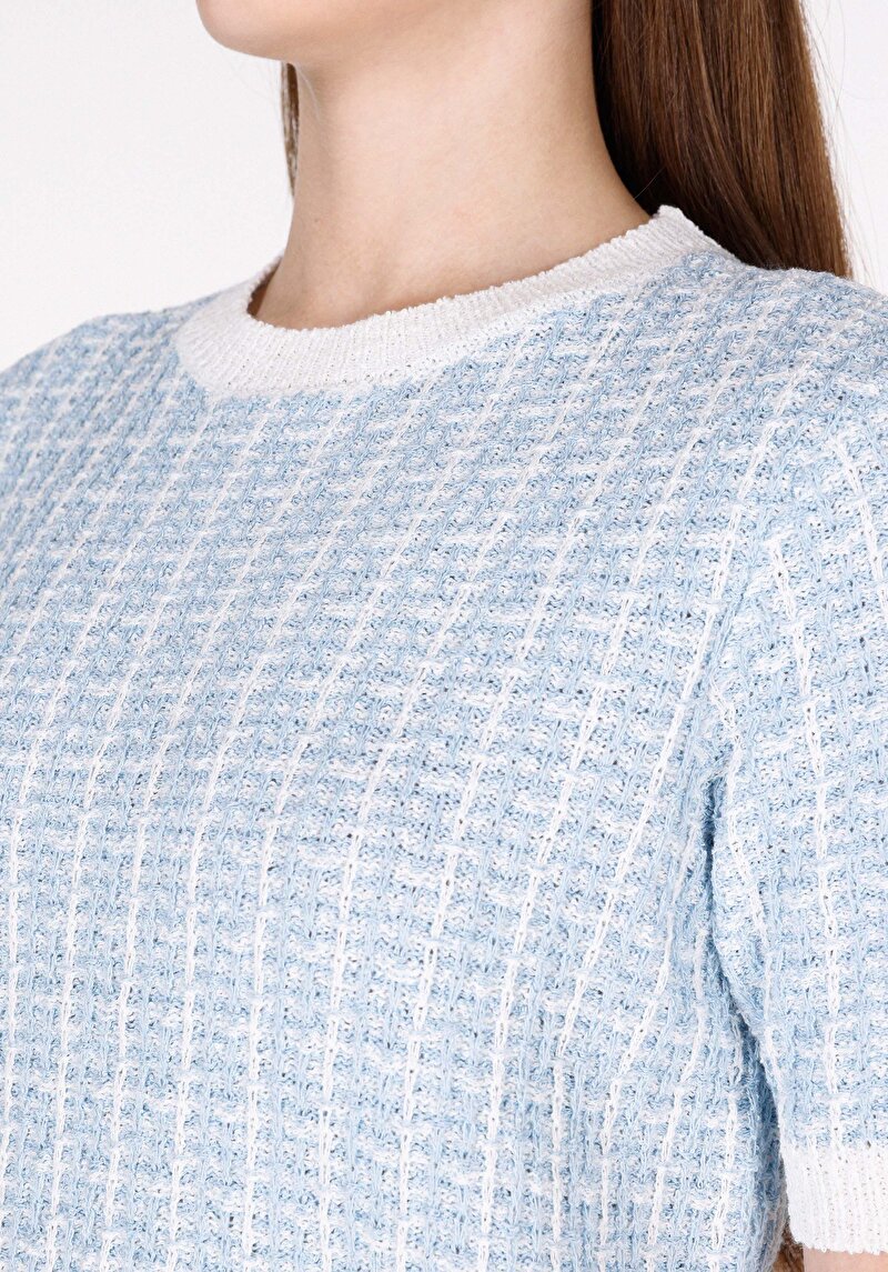 Imagine a Pulover Cu Mâneci Scurte De Dama Albastru Regular Fit Cl1073133