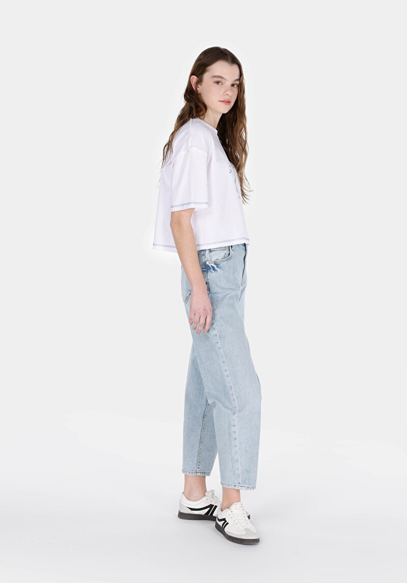 Imagine a Balloon Fit Talie Ascendentă Shrinking Leg Blugi Din Denim Pentru Femei