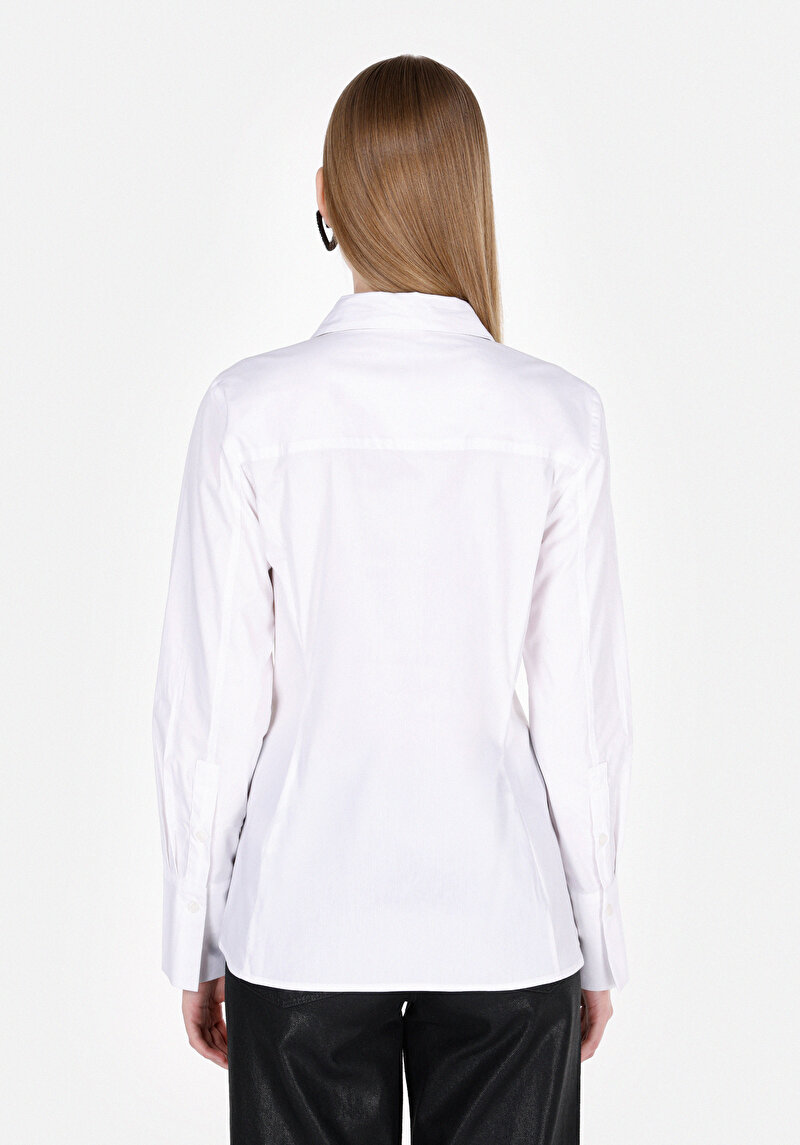 Imagine a Camasa Cu Maneca Lunga De Dama Alb Slim Fit Cl1073416