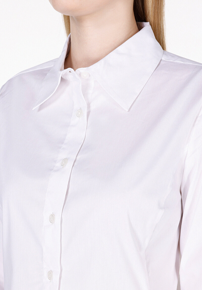 Imagine a Camasa Cu Maneca Lunga De Dama Alb Slim Fit Cl1073416