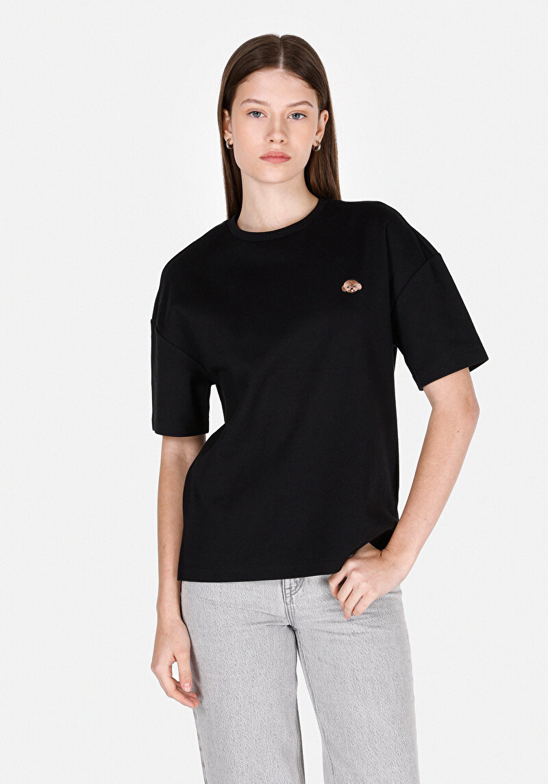 Imagine a Tricou Cu Maneca Scurta De Dama Negru Regular Fit  Cl1073465