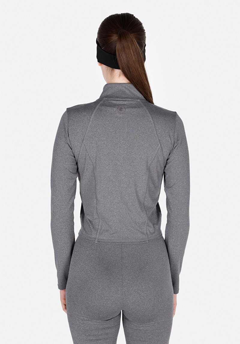 Imagine a Hanorac Plat Cu Fermoar Pentru Femei Antracit