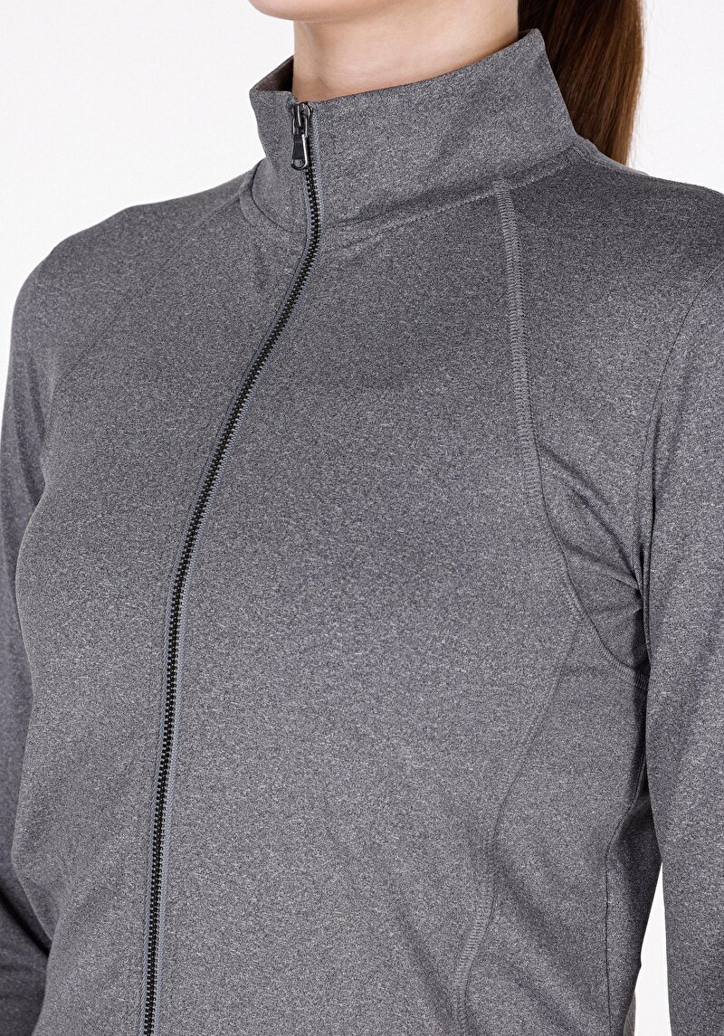 Imagine a Hanorac Plat Cu Fermoar Pentru Femei Antracit