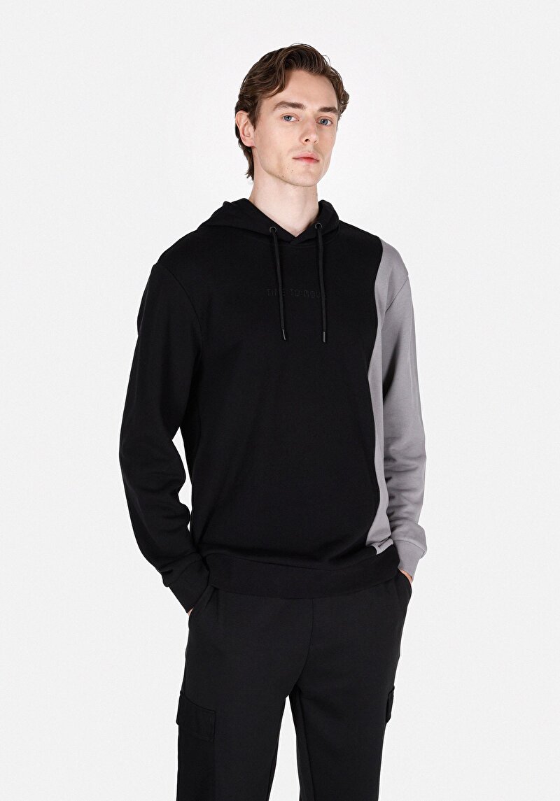 Imagine a Hanorac / Bluza De Barbati Negru Regular Fit  Cl1073732