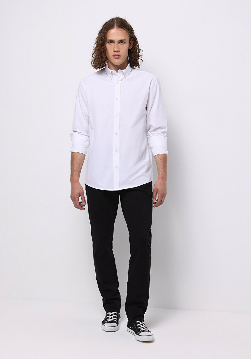 Afișați detalii pentru Camasa Cu Maneca Lunga De Barbati Alb Regular Fit  Cl1073845