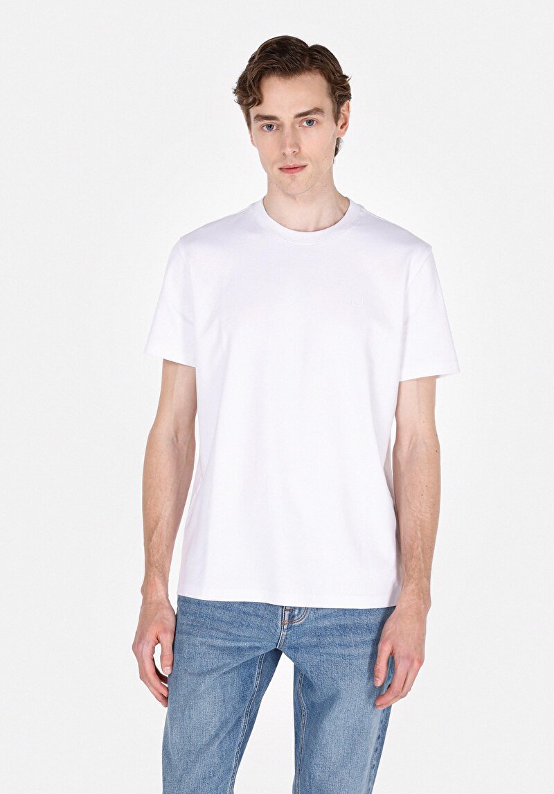 Imagine a Tricou Cu Maneca Scurta De Barbati Alb Regular Fit  Cl1073963