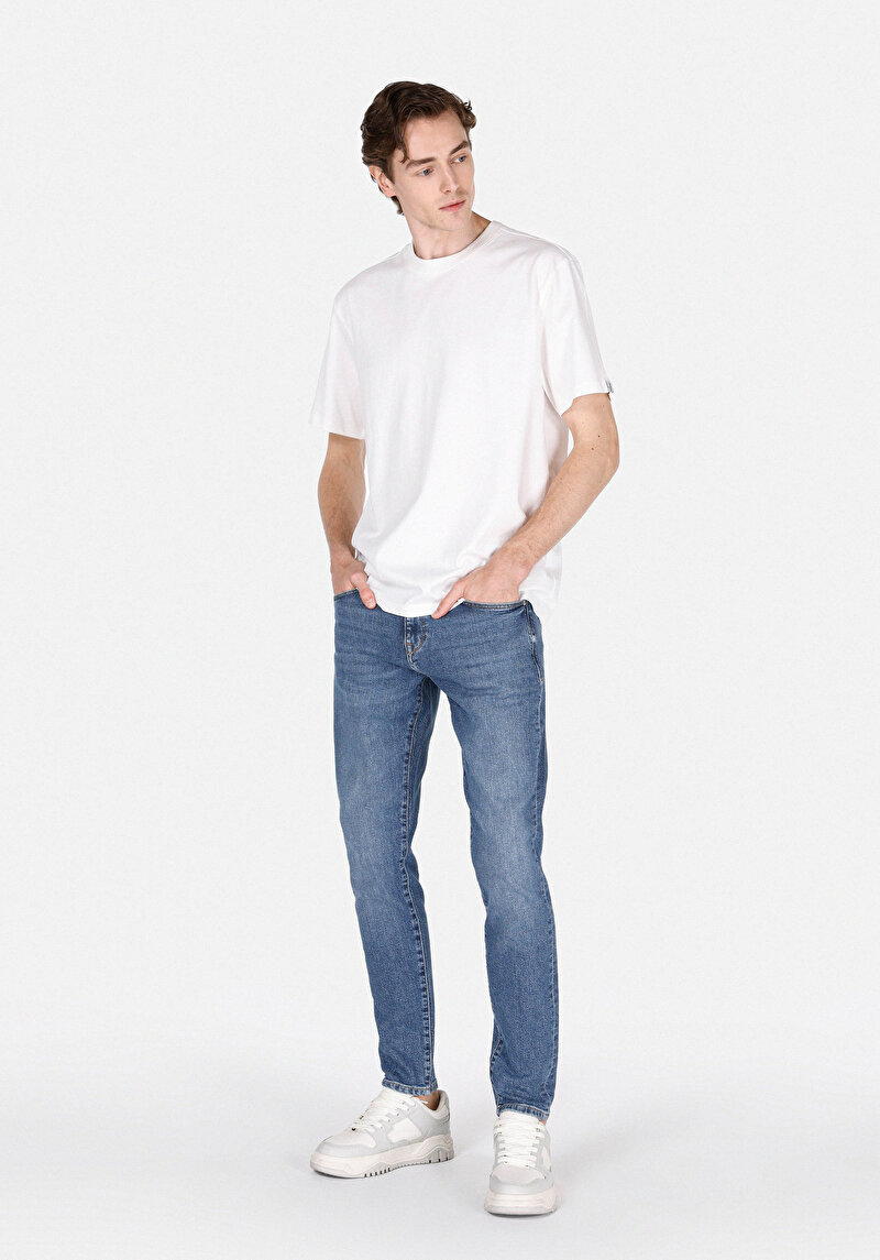 Imagine a Blugi Slim Fit Indigo Pentru Bărbați