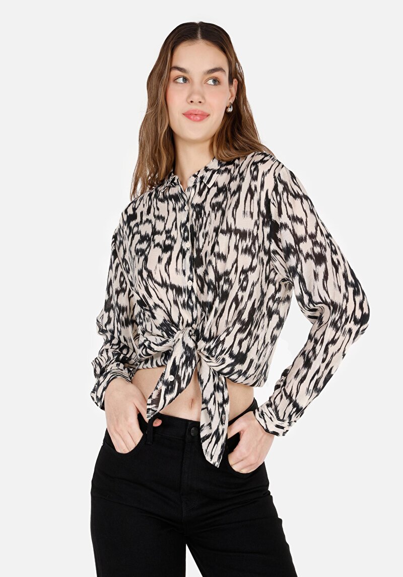 Imagine a Camasa Cu Maneca Lunga De Dama Bej Regular Fit  Cl1070882