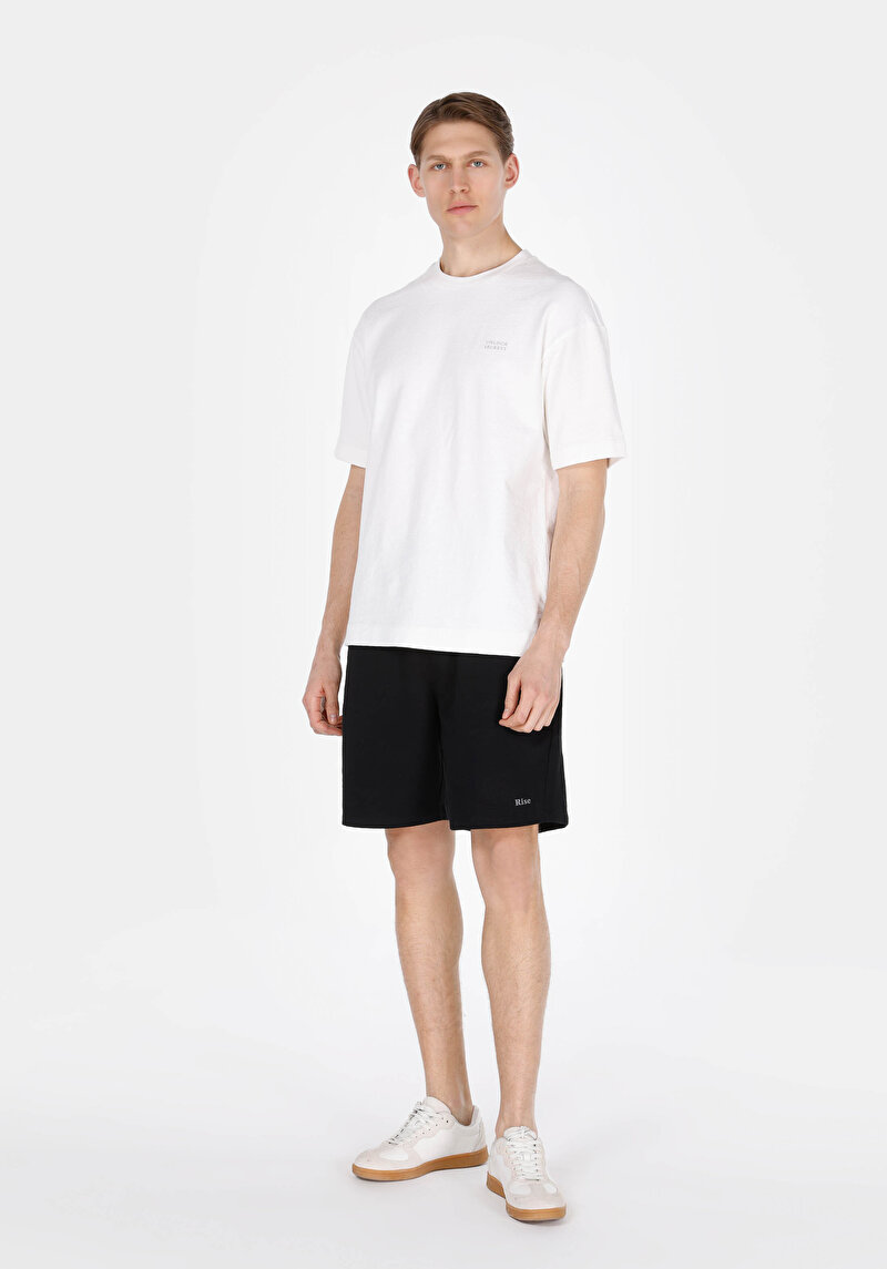 Imagine a Comfort Fit Round Neck Drept Bărbați Alb Short Tricou Cu Mânecă Scurtă