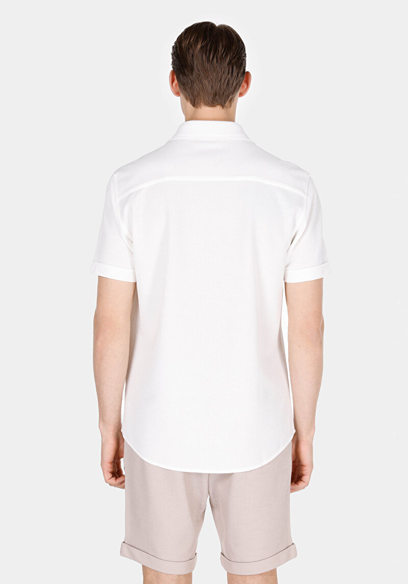 Imagine a Camasa Cu Maneca Scurta De Barbati Alb Regular Fit Cl1074492