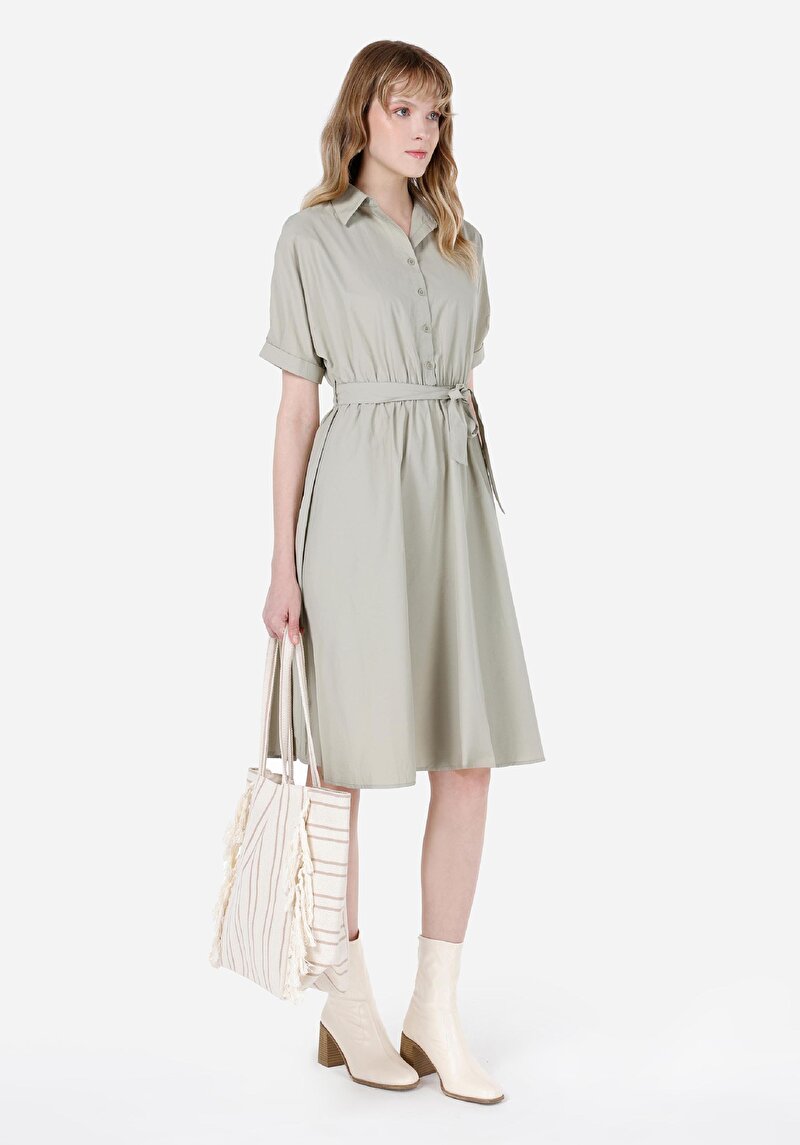 Imagine a Rochie Verde Pentru Femei Regular Fit