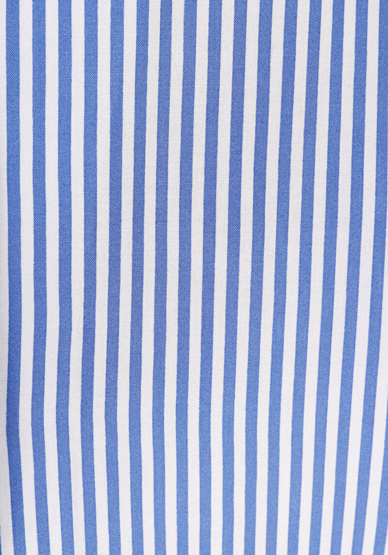 Afișați detalii pentru Regular Fit Cămașă Albastră Cu Mânecă Scurtă Cu Dungi Cu Decolteu În V