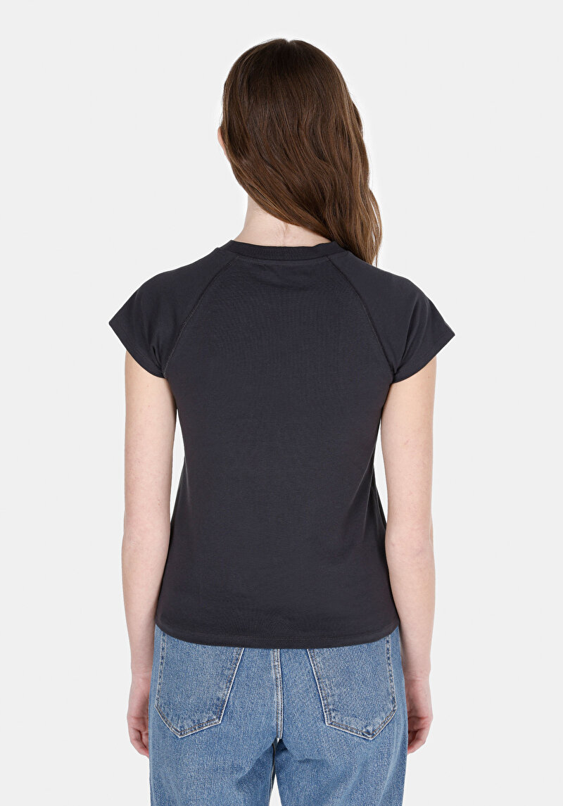 Imagine a Tricou Cu Maneca Scurta De Dama Antracit Slim Fit Cl1073538