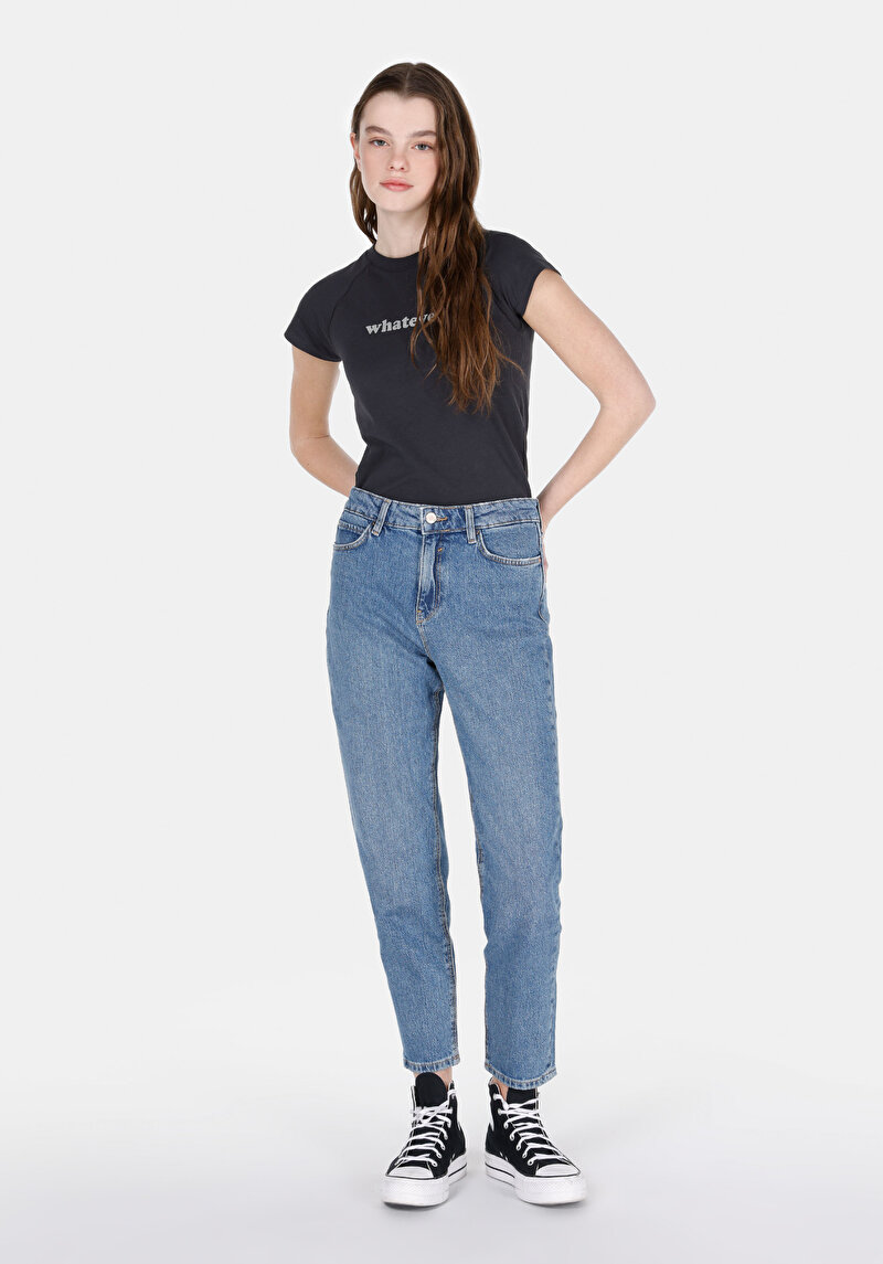 Imagine a Tricou Cu Maneca Scurta De Dama Antracit Slim Fit Cl1073538