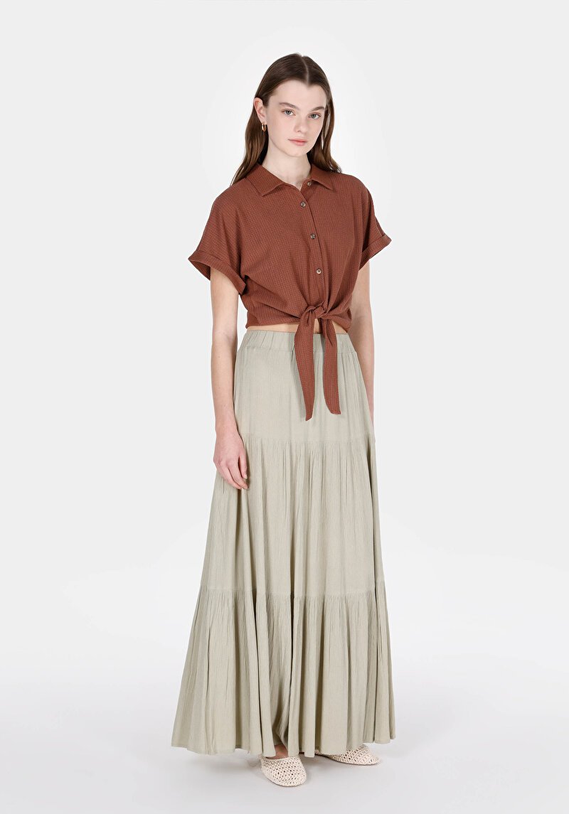 Imagine a Fustă Verde Dreaptă Maxi Pentru Femei