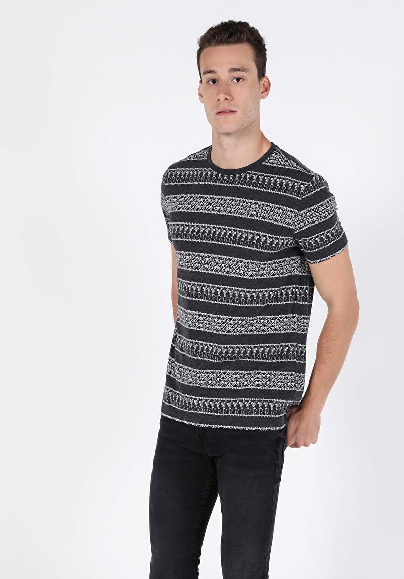 Imagine a Tricou Cu Maneca Scurta De Barbati Antracit Regular Fit  Cl1050006