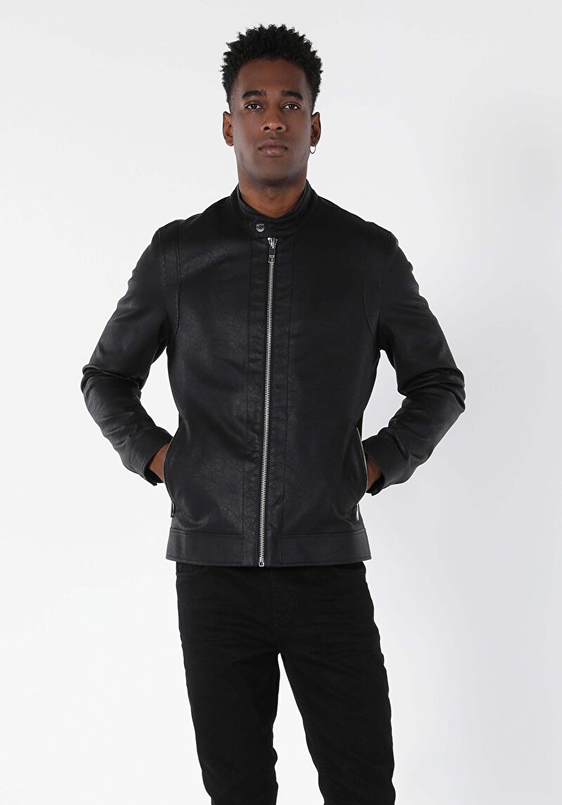 Afișați detalii pentru Jacheta De Barbati Negru Slim Fit  Cl1050095