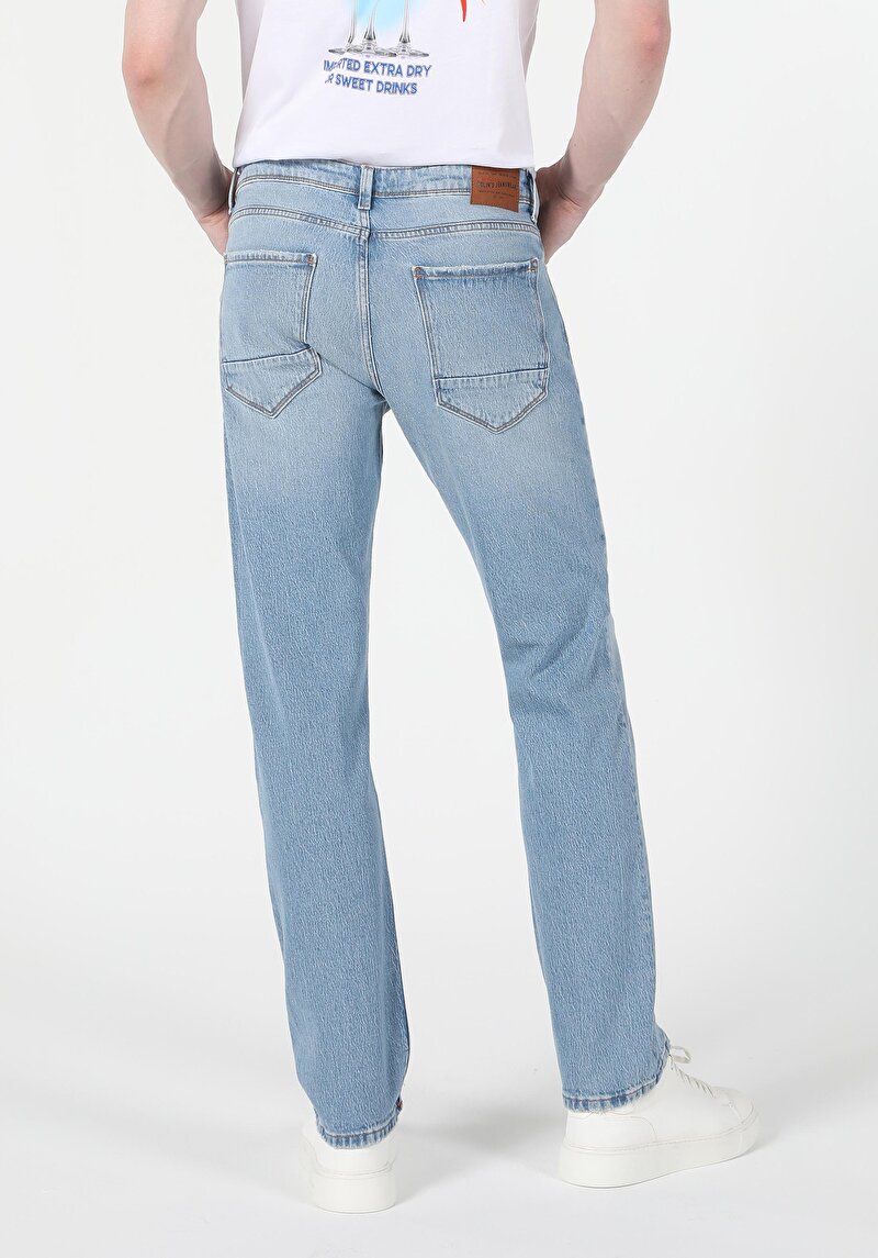 Imagine a Pantaloni De Barbati Albastru Deschis Regular Fit 045 David Cl1059226