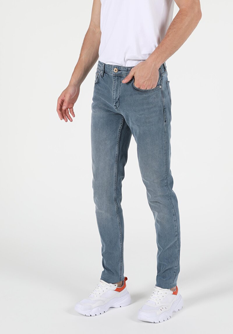 Imagine a Pantaloni De Barbati Albastru Slim Fit 041 Danny Cl1050248