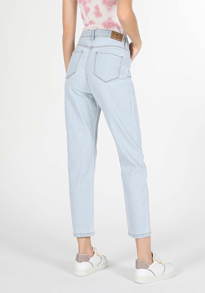 Afișați detalii pentru Pantaloni De Dama Albastru Mom Fit 896  Maria Cl1059327