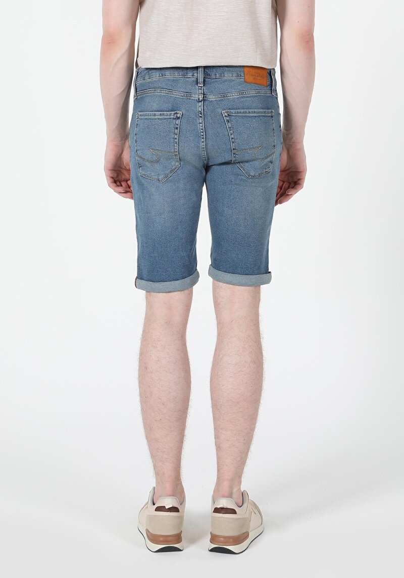 Afișați detalii pentru Short / Pantaloni Scurti De Barbati Albastru Straight Fit  Cl1059338