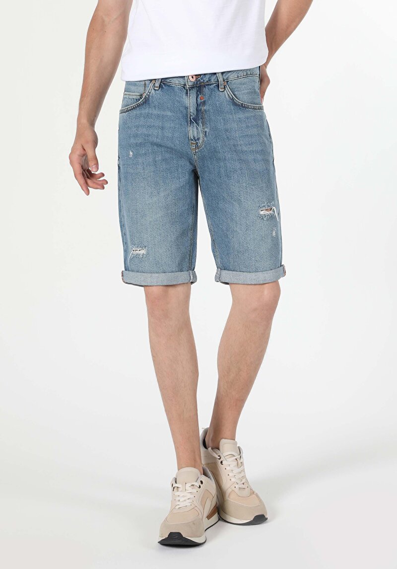 Afișați detalii pentru Short / Pantaloni Scurti De Barbati Denim Regular Fit  Cl1059458